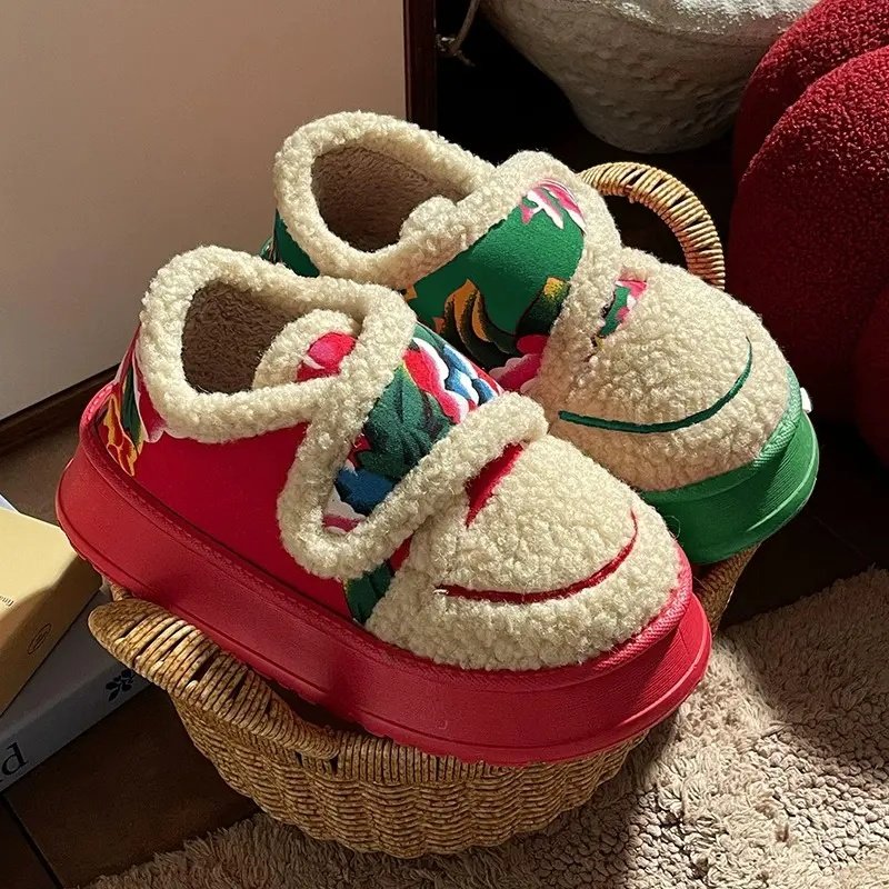 鸳鸯款东北大花包跟棉拖鞋女冬季2025新款魔术贴网红保暖棉鞋外穿,居家布艺,居家棉拖/棉鞋,淘宝优惠券,粉丝福利购,淘宝优惠卷