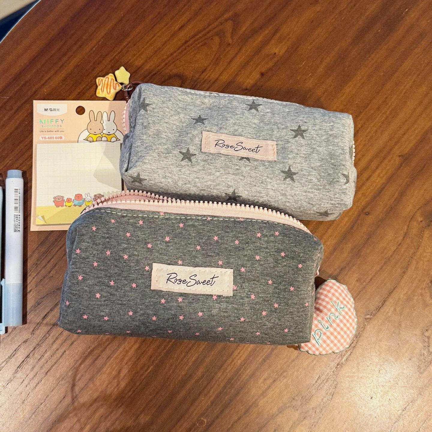 韩系星星笔袋高颜值ins风大容量小初高中大学生文具收纳袋小众