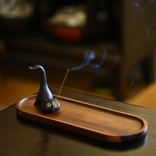 可爱小萌猫陶瓷香薰炉摆件家用室内檀香沉香线香香插香座治愈茶宠