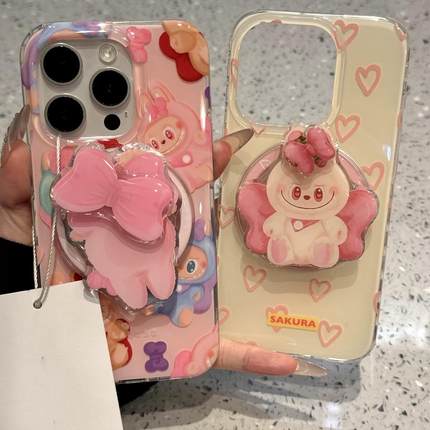 蝴蝶结布布带旋转磁吸支架适用vivo X200ultra/X90手机壳X80/S17/X100S可爱s19/S30/s20/Y77/Y36/V40/Y300pro