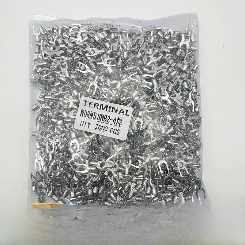 SNB2-4S 冷压叉形Y型U型裸端头紫铜焊口接线端子1000祇2.5-4