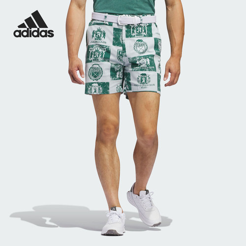 Adidas/阿迪达斯正品当季新款男士高尔夫印花运动短裤IQ2964