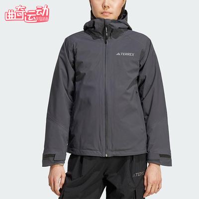 Adidas/阿迪达斯正品2025女士休闲运动连帽三合一冲锋衣JV8701