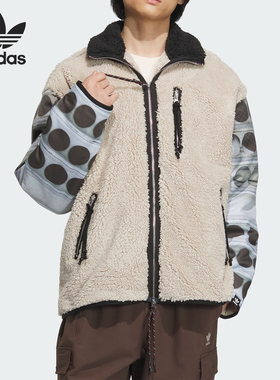 Adidas/阿迪达斯正品三叶草男女加绒运动宽松夹克外套IY9514