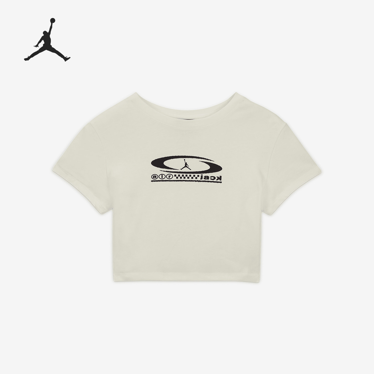Nike/耐克正品JORDAN女士半截袖圆领印花针织短袖FQ7806-133