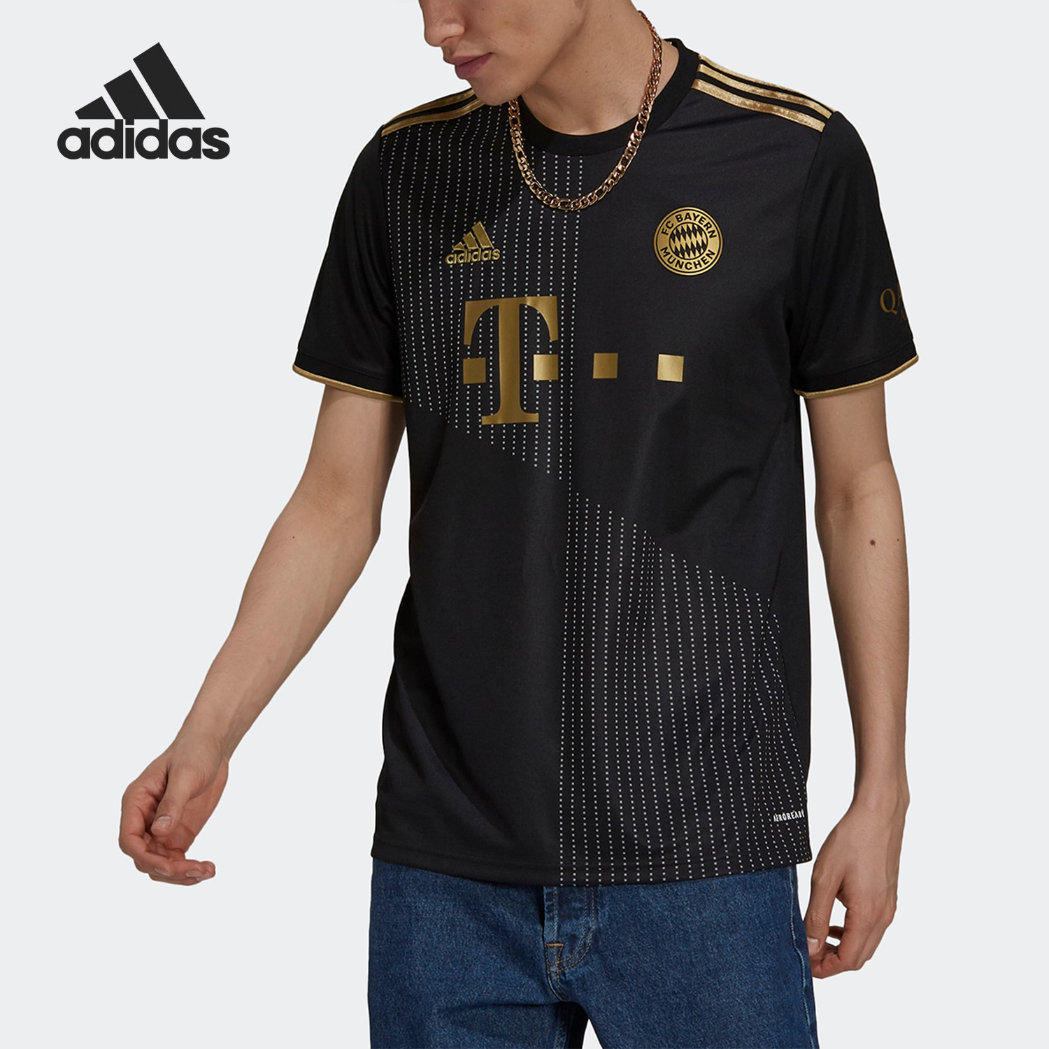 Adidas/阿迪达斯正品拜仁客场球迷版男子足球运动球衣GM5317