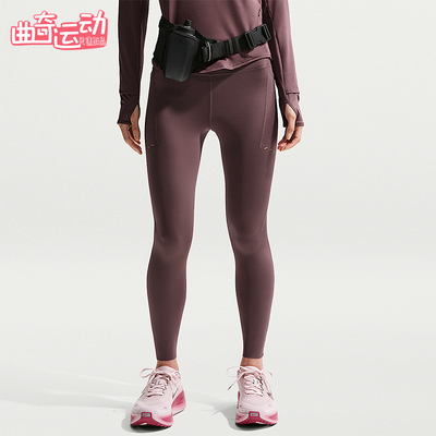Nike/耐克正品2025女士透气跑步紧身松紧腰九分长裤HJ2253-502