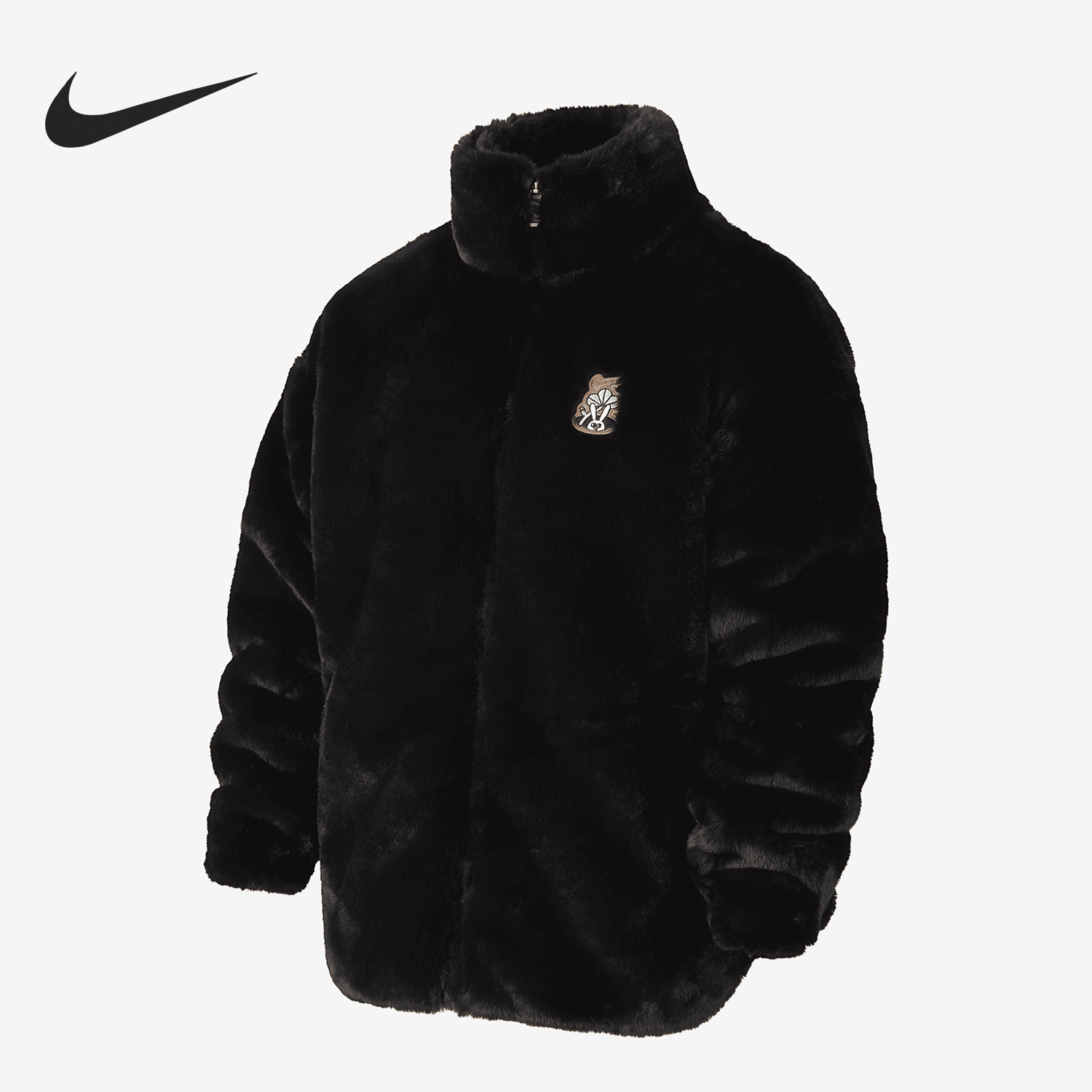 Nike/耐克正品春季新款大童休闲人造毛皮夹克外套FD4072-010