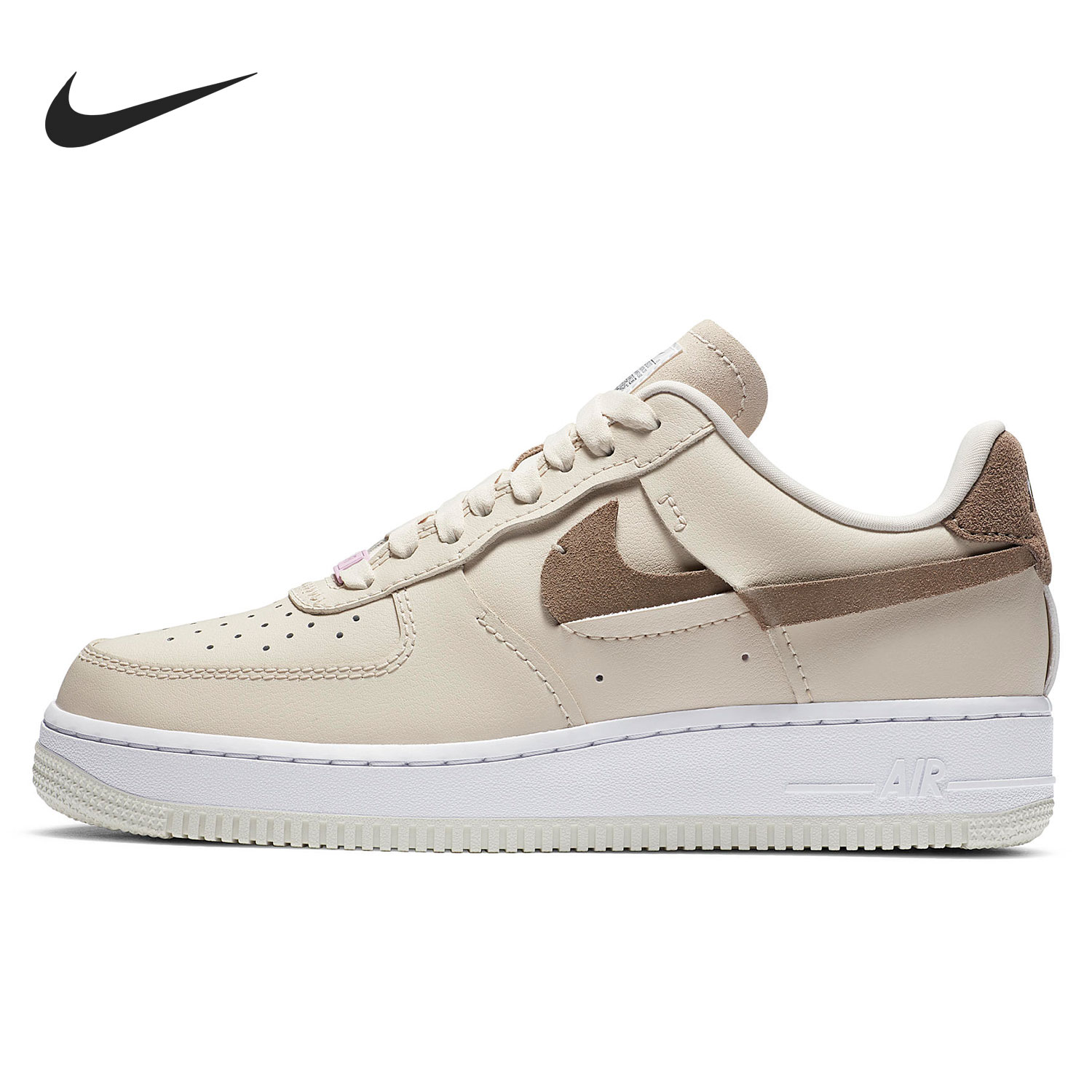 Nike/耐克正品女士皮革棕粉断钩包裹性防滑低帮DC1425-100