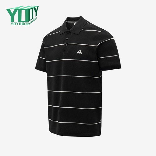 Adidas/阿迪达斯正品新款男黑白色条纹简约经典短袖Polo衫KS0419