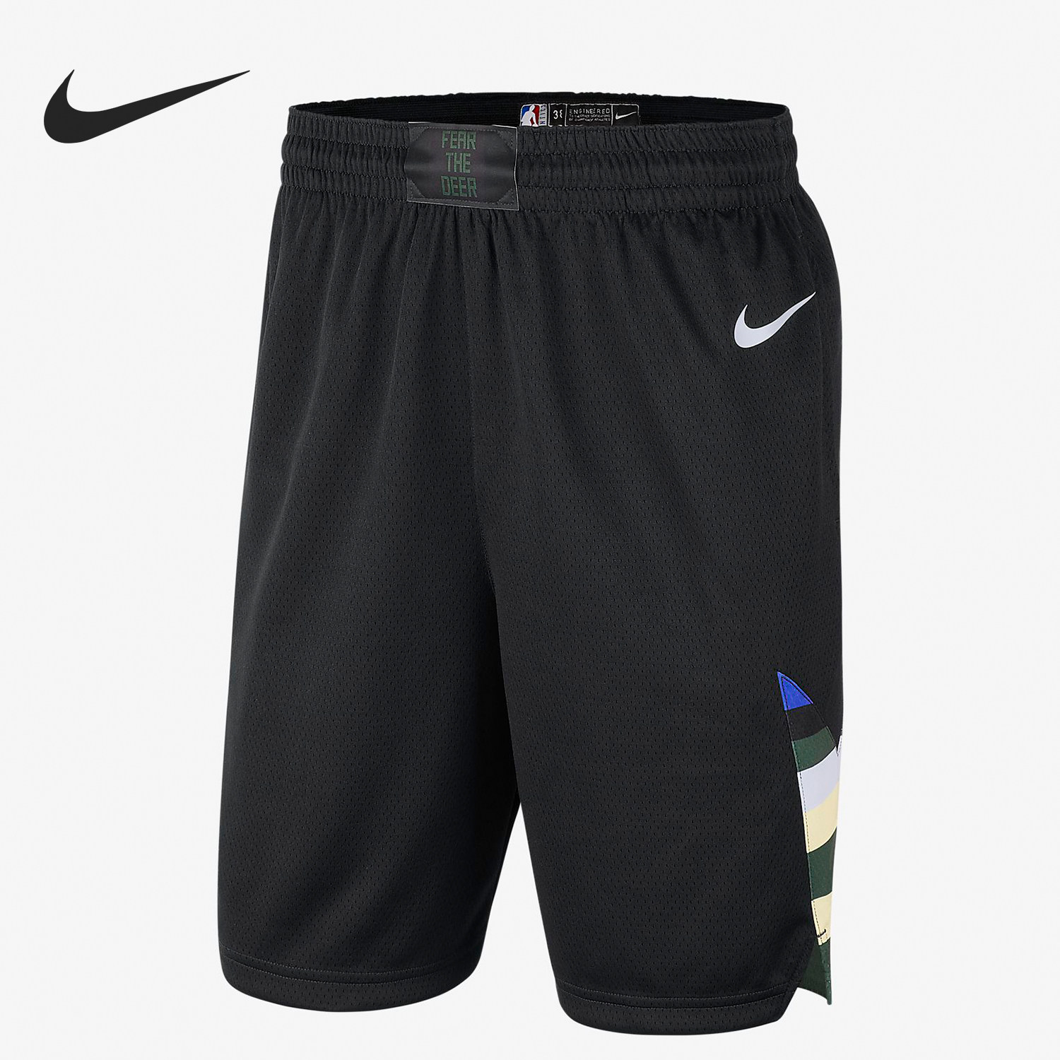 Nike/耐克正品x NBA 密尔沃基雄鹿队男款休闲短裤AT9929-010