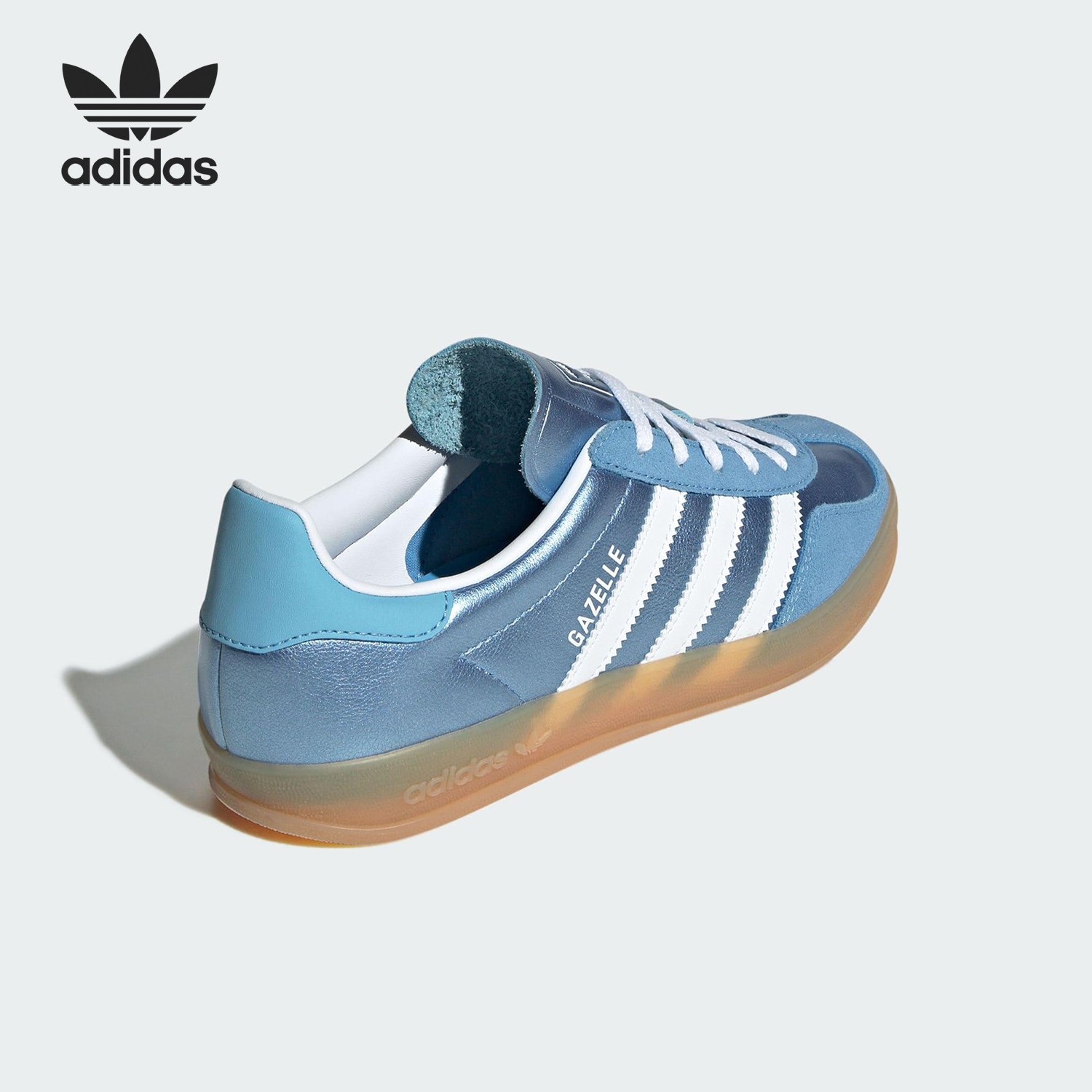 Adidas/阿迪达斯正品三叶草女士金属皮革经典休闲板鞋JS1407