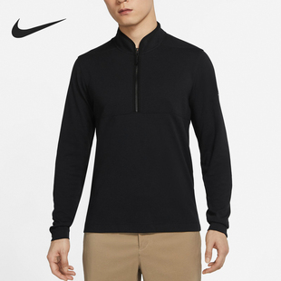 新款 正品 男士 简约半拉链透气立领长袖 010 Nike T恤DJ5475 耐克