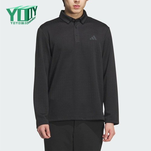 Adidas/阿迪达斯正品2025男士提花针织运动经典长袖POLO衫JN1232