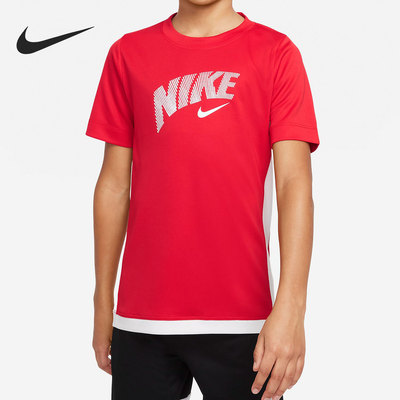 Nike/耐克正品DRI-FIT TROPHY印花大童运动短袖DM8533-657