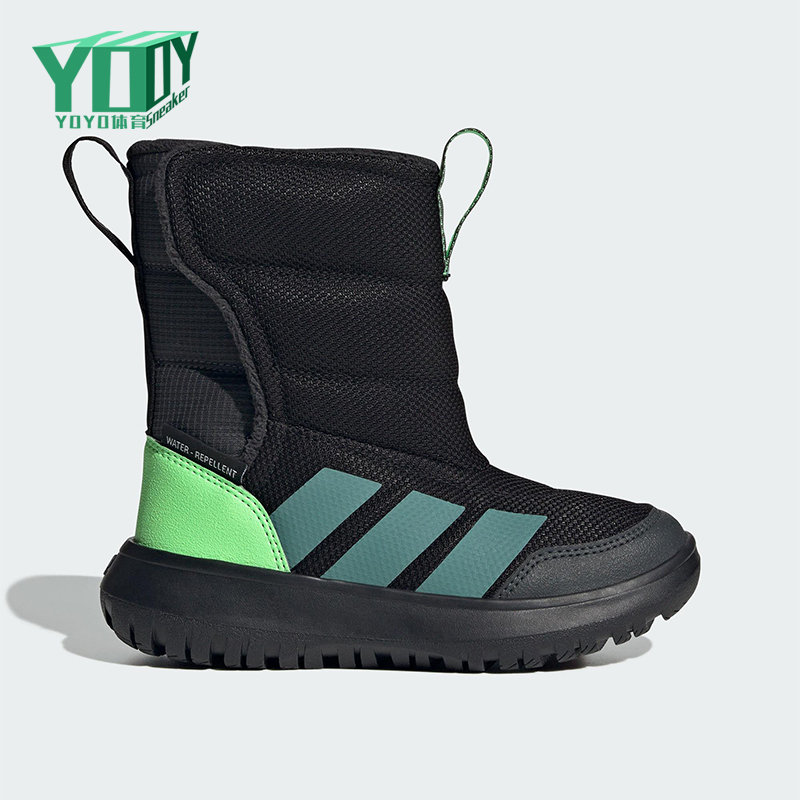 Adidas/阿迪达斯正品WINTERPLAY小童加绒保暖高帮雪地靴JQ2630