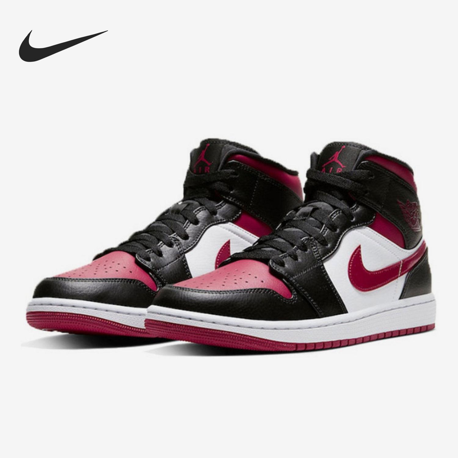 Nike/耐克正品Jordan 1 Mid AJ1女子GS大童篮球鞋554725-066