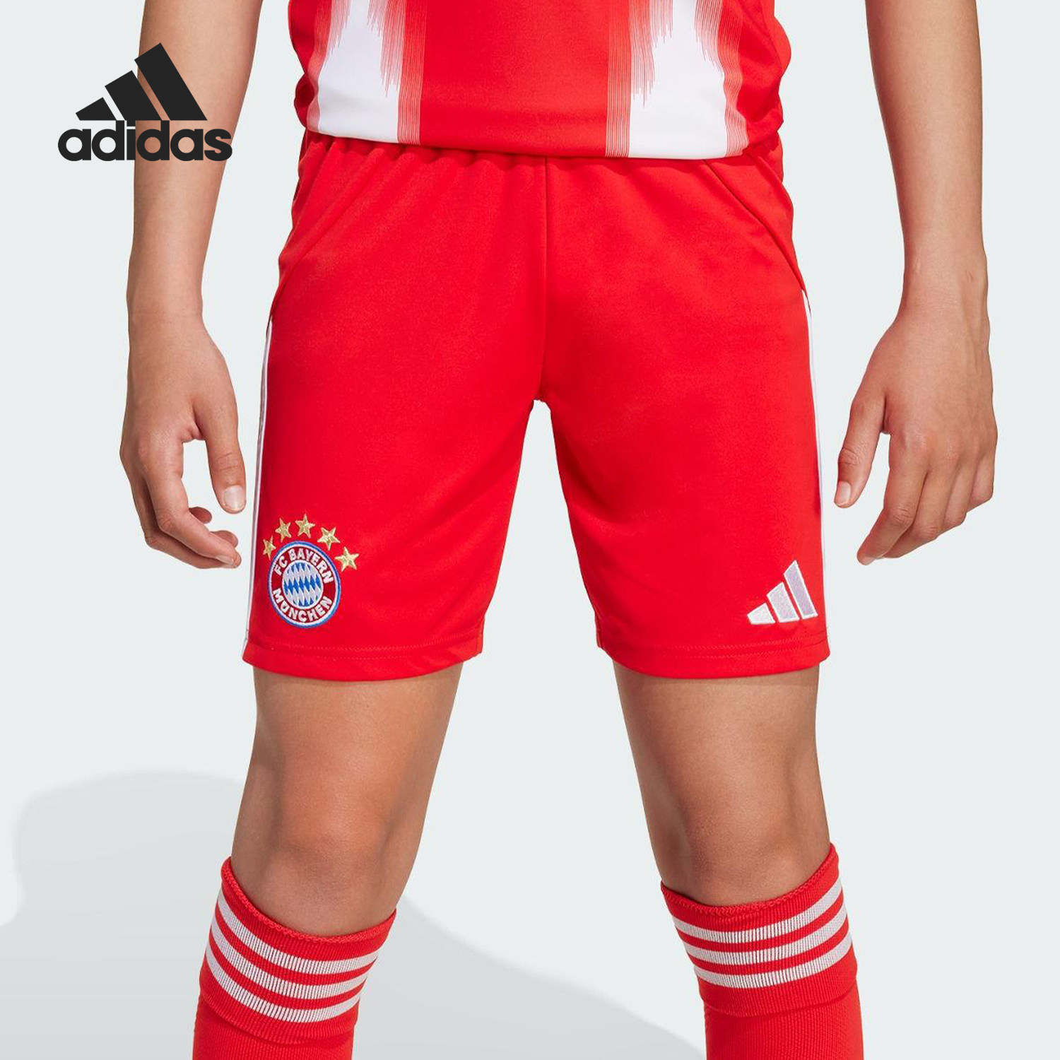 Adidas/阿迪达斯正品2025夏季款大童足球透气运动短裤JN8511