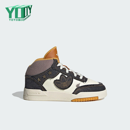 Adidas/阿迪达斯正品三叶草小童运动中帮系带耐磨休闲鞋JS2485