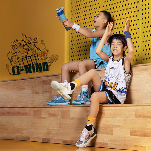 Lining/李宁正品新款男大童运动缓震回弹耐磨篮球鞋YKBT018