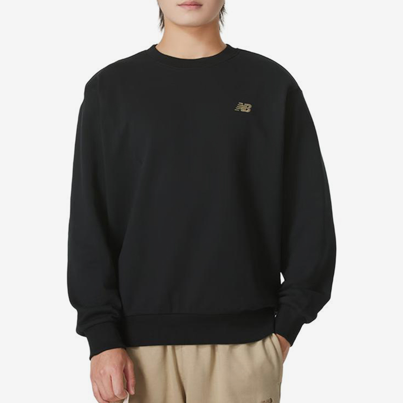 New Balance/NB正品运动男子宽松透气圆领卫衣套头衫AMT43315-BK