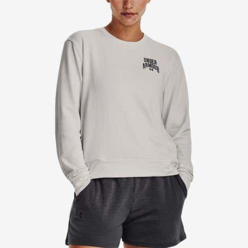 UA/安德玛正品RIVAL TERRY GRAPHIC CREW女士圆领卫衣1379477-114