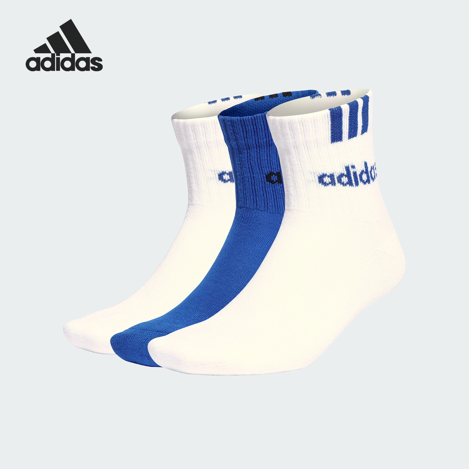 Adidas/阿迪达斯正品C 3S LIN 3P男女运动短筒袜三双装IC1298