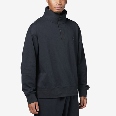 UA/安德玛正品新款男士半拉链立领简约宽松卫衣套头衫1387976-001