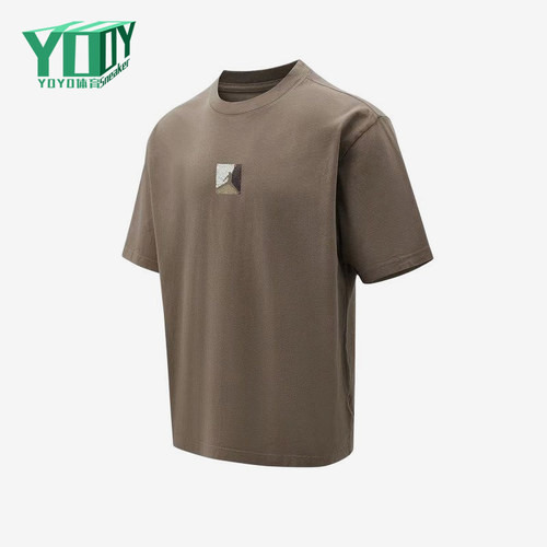 Nike/耐克正品JORDAN新款男棕色亲肤圆领经典短袖T恤IF3065-040