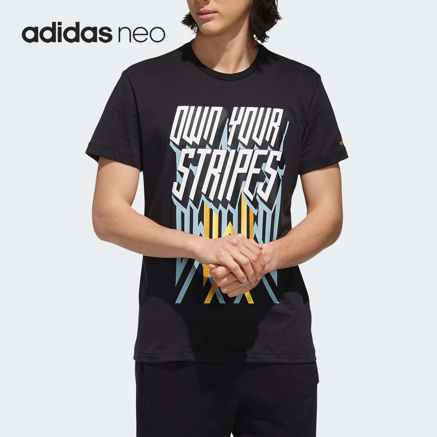 Adidas/阿迪达斯正品NEO 当季新品男子休闲运动短袖T恤EI4527