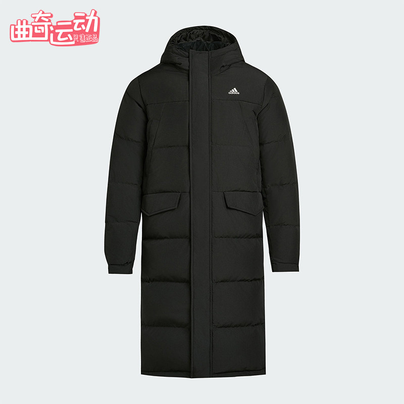 Adidas/阿迪达斯正品冬季男女连帽保暖长款运动休闲羽绒服KF6748