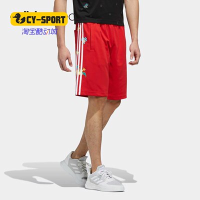 Adidas/阿迪达斯正品NEO男夏新款皮卡丘联名休闲五分裤FM0323