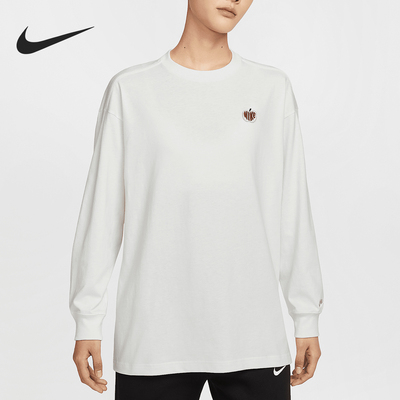 Nike/耐克正品秋季新款女士印花刺绣简约宽松T恤IB1670-133