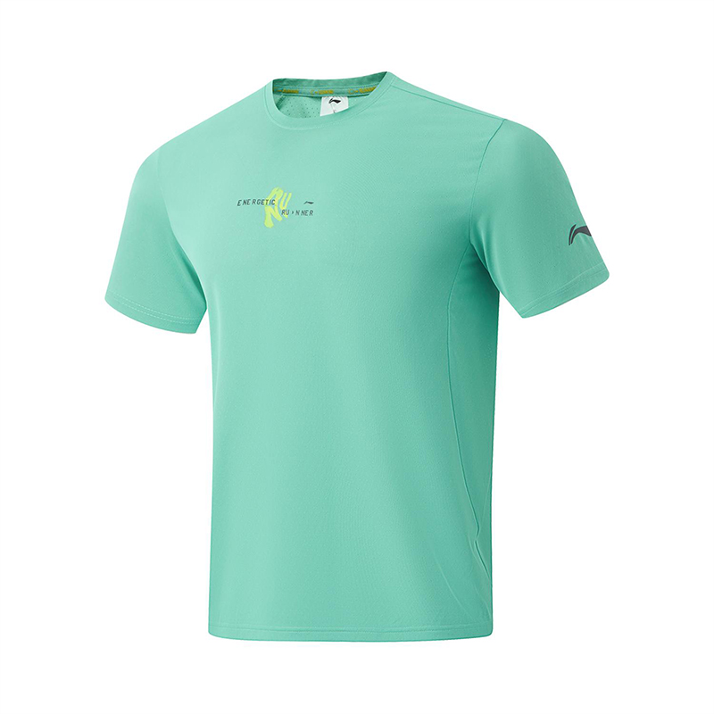 李宁正品跑步系列男子轻盈透气耐磨运动休闲圆领短袖ATSU059-2