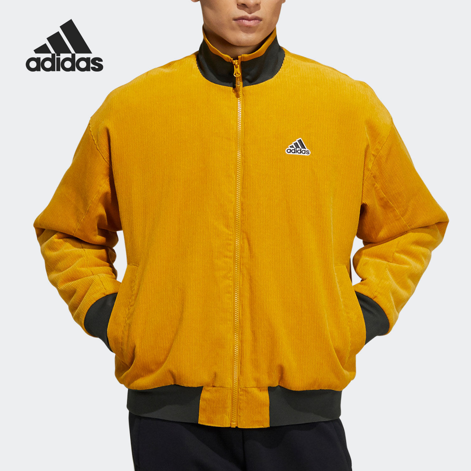 Adidas/阿迪达斯正品休闲男子时尚潮流运动加绒外套 HD0361