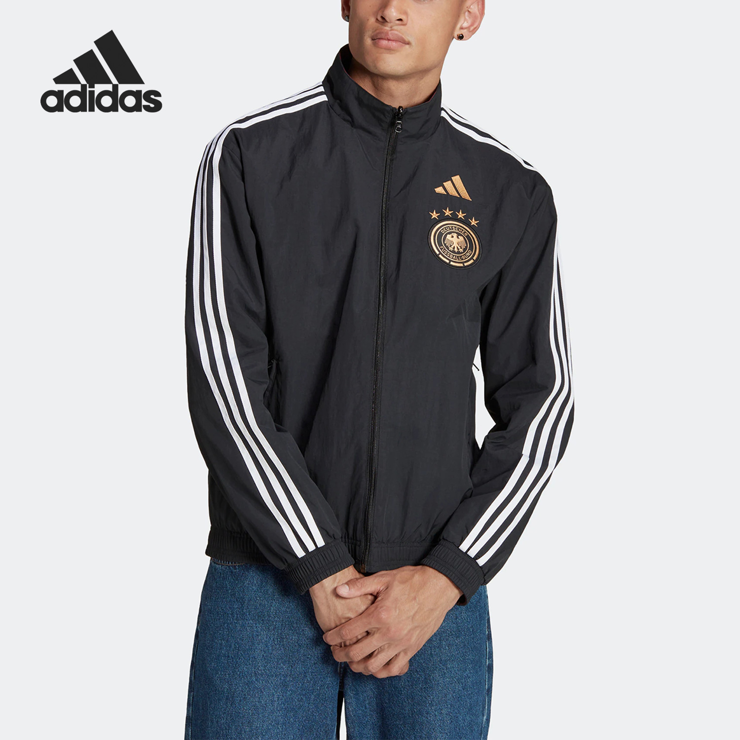 Adidas阿迪达斯男子足球双面夹克