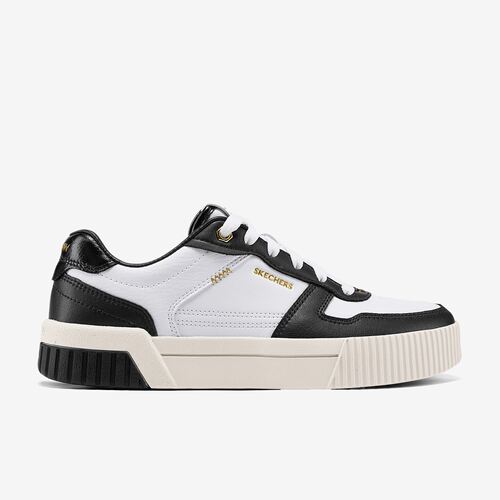 Skechers斯凯奇正品Court Classics女款低帮绑带休闲鞋185098-WBK