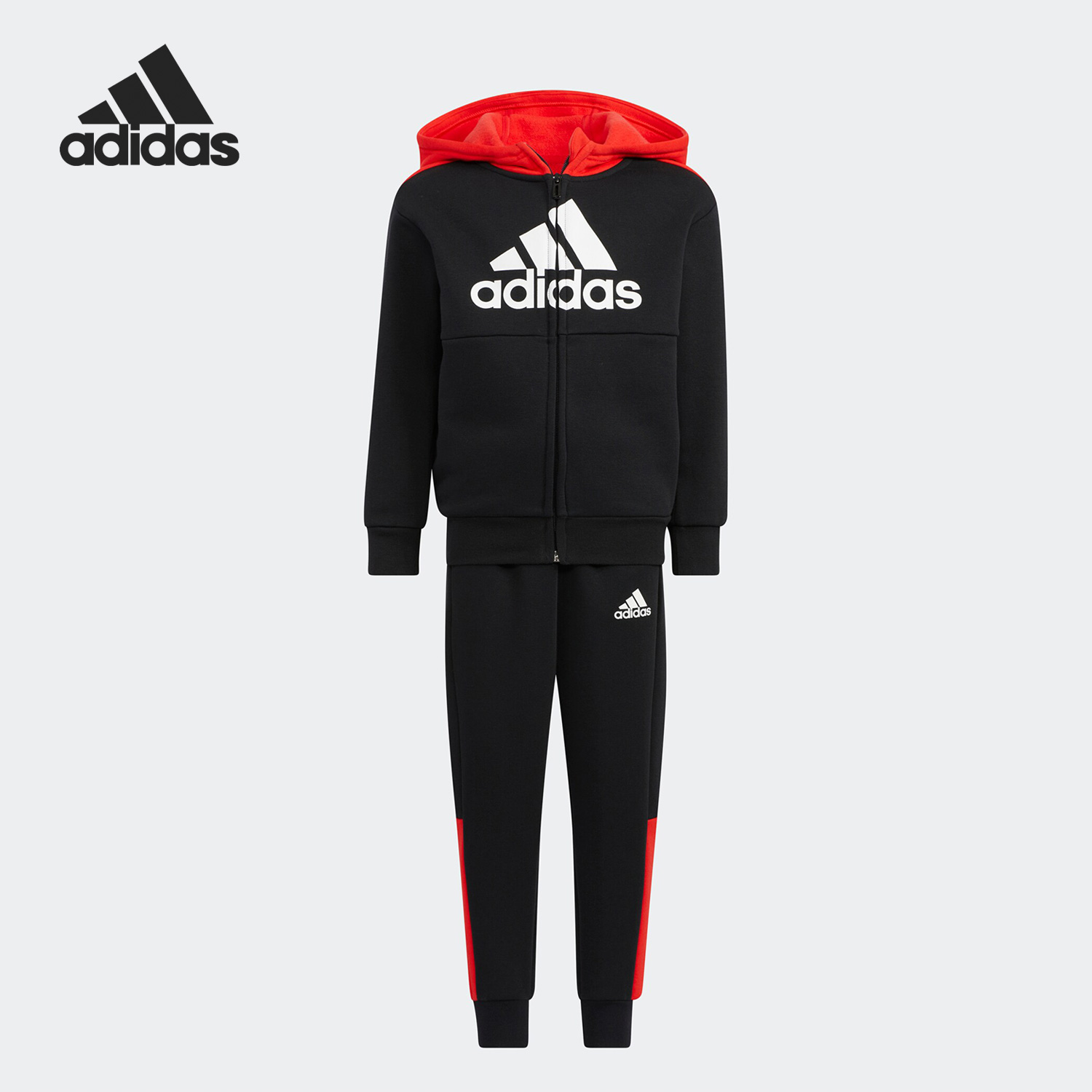Adidas/阿迪达斯正品当季新款小童运动加绒保暖套装HM9695