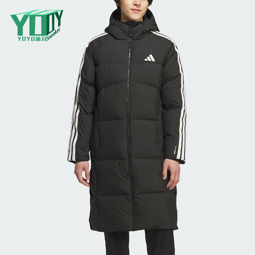 Adidas/阿迪达斯正品2025秋季款男士日常保暖连帽羽绒服KC2498