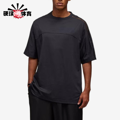 Adidas/阿迪达斯正品男士圆领休闲时尚条纹宽松短袖T恤JL8312