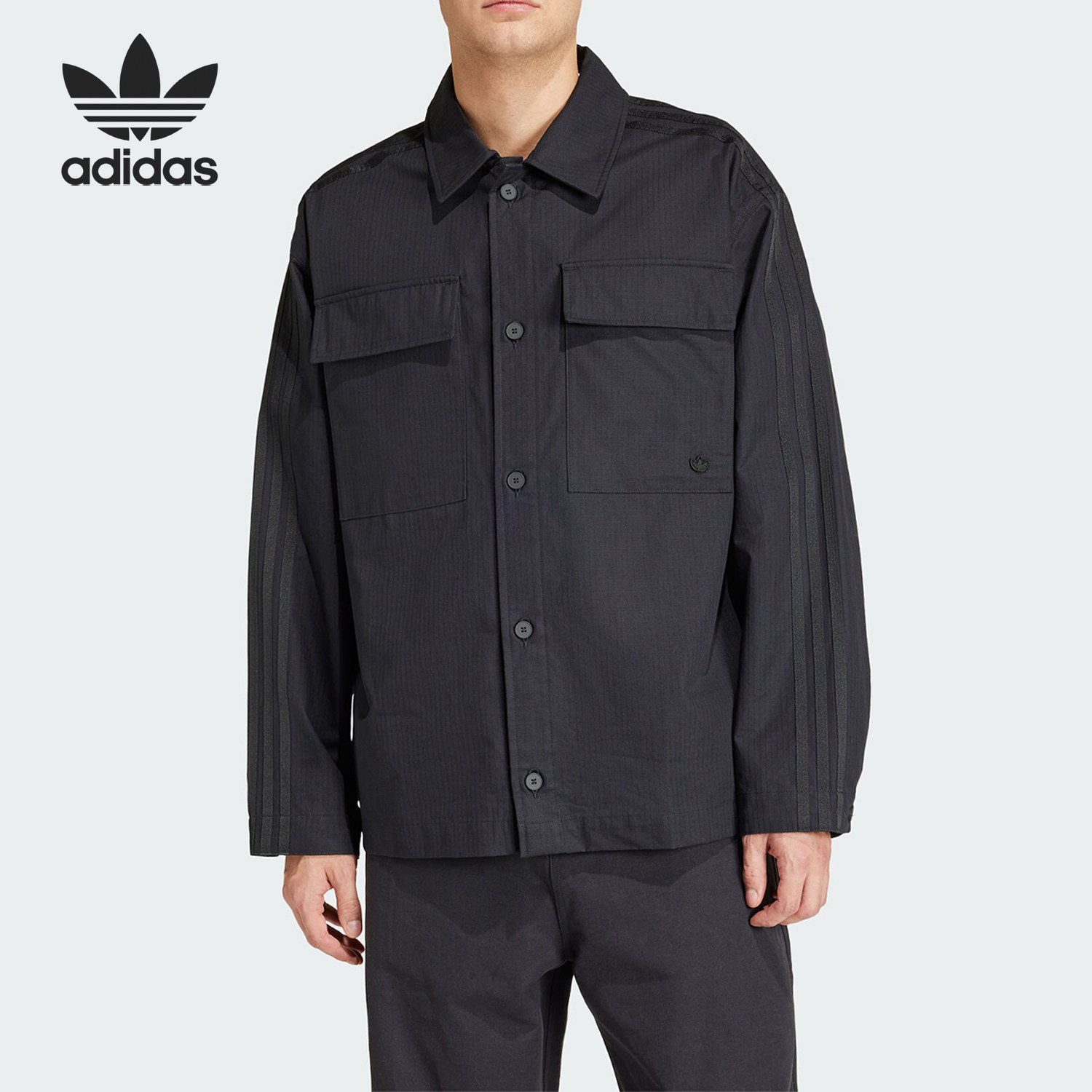 Adidas/阿迪达斯正品P ESS+ LS SHIRT男士运动长袖衬衫IS1805