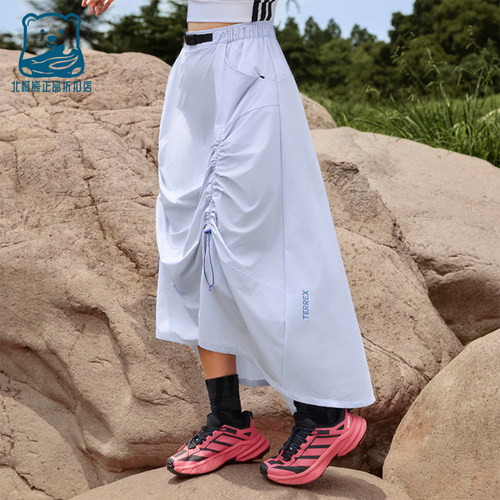 Adidas/阿迪达斯正品女士时尚经典休闲宽松梭织半身裙LE4537