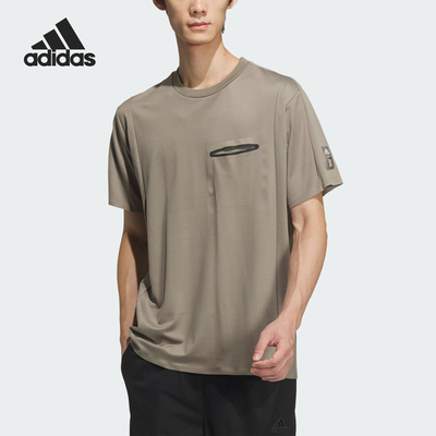阿迪达斯男士透气运动休闲短袖