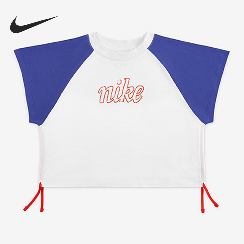 Nike/耐克正品夏季新款女大童运动休闲舒适短袖T恤DQ8876-085