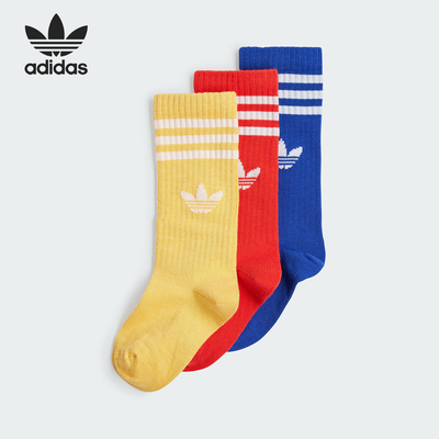阿迪达斯儿童中筒袜子三双装