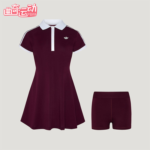Adidas/阿迪达斯正品三叶草女士复古网球运动连衣裙LG4963