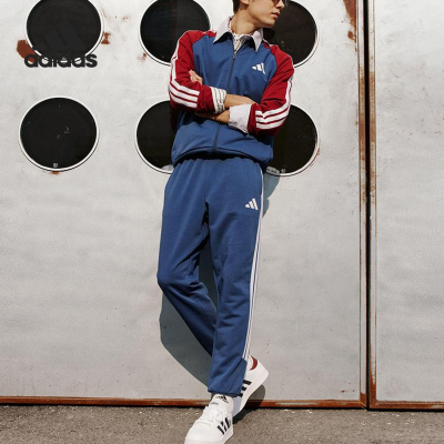 Adidas/阿迪达斯正品TRACKSUIT男女拼接运动宽松套装JZ0108