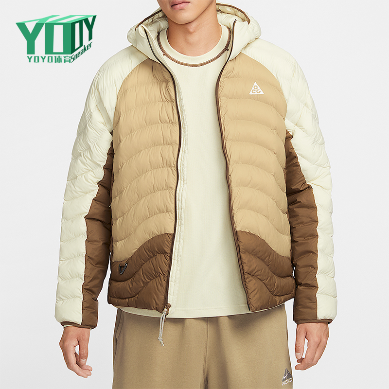 Nike/耐克正品Therma-FIT男士运动拼接保暖连帽棉服HJ3736-229