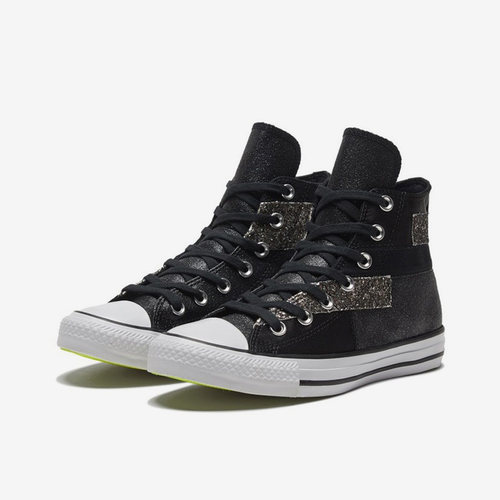 Converse匡威正品新款休闲女子复古亮片拼接高帮帆布板鞋569427C