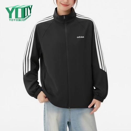 Adidas/阿迪达斯正品新款女士运动保暖经典拉链跑步外套KQ5370